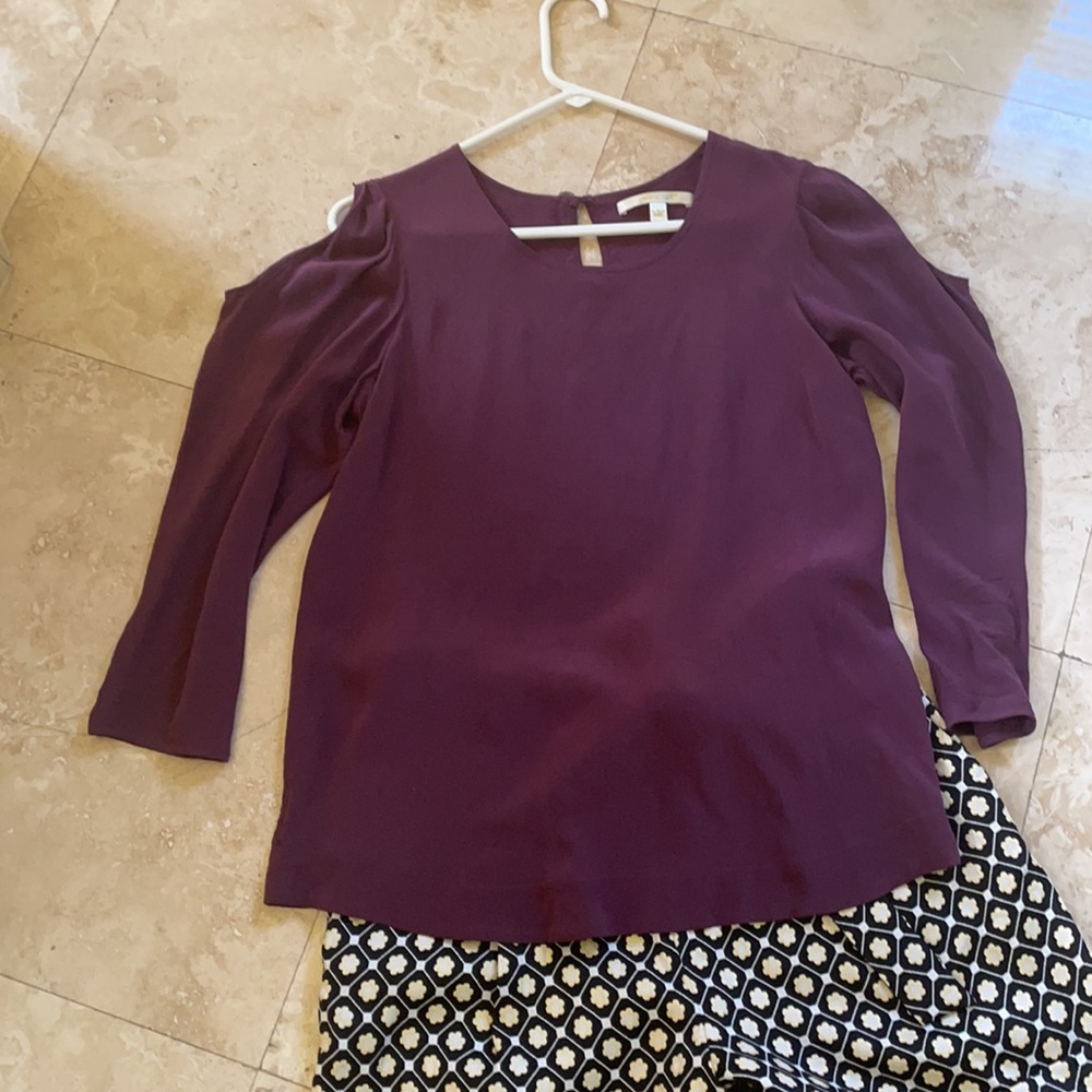Jenny Han Purple Silk Open Shoulder Top View 3